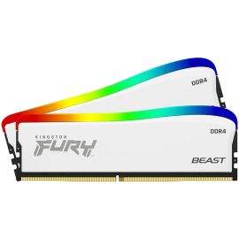 Memory Gaming Desktop Kingston 32GB 3600MT/s DDR4 CL18 DIMM (Kit of 2) FURY Beast White RGB SE KF436C18BWAK2/32