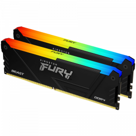 Memory Gaming Desktop Kingston 16GB 3200MT/s DDR4 CL16 DIMM (Kit of 2) FURY Beast RGB KF432C16BB2AK2/16