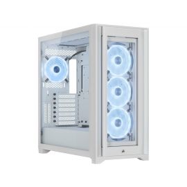 Кутия Corsair iCUE 5000X RGB QL Edition Mid Tower, Tempered Glass, Бяла