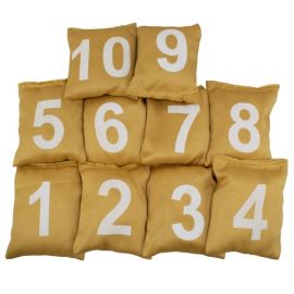 Торбички за хвърляне в цел, Комплект 10 броя с номера от 1 до 10, 12х10х3 см, 100 г 300907