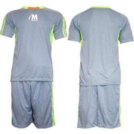 Екип за футбол/ волейбол/ хандбал фланелка с шорти сиво, ел. зелено и оранжево 400119