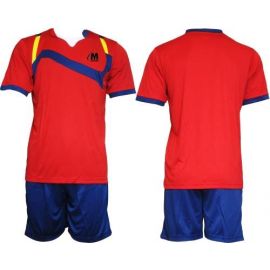 Екип за футбол/ волейбол/ хандбал фланелка с шорти червено, синьо и бяло 400139