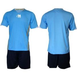 Екип за футбол/ волейбол/ хандбал фланелка с шорти - светло син с черно 400149