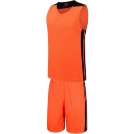 Екип за баскетбол, потник с шорти - неоново оранжев с черно 400216