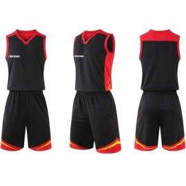 Екип за баскетбол MAXIMA, Черен с червен и жълт 400221