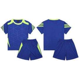 Екип за футбол/ волейбол/ хандбал, фланелка с шорти - син с неоновозелен 400637
