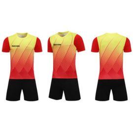 Екип за футбол / волейбол / хандбал MAXIMA, Комплект фланелка с шорти, Червен с черен и жълт 400677N