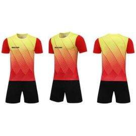 Екип за футбол / волейбол / хандбал MAXIMA, Комплект фланелка с шорти, Червен с черен и жълт 400677