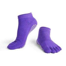 Чорапи за йога с пръсти, едноцветни 400731