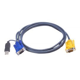 KVM кабел ATEN, PC HDB & USB към 3in1 SPHD(Keyboard/Mouse/Video), Вграден PS/2 към USB конвертор, 3 м