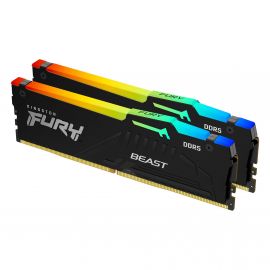 Памет Kingston FURY Beast Black RGB 64GB (2x32GB) DDR5 6000MHz CL30 KF560C30BBEAK2-64 - AMD Expo
