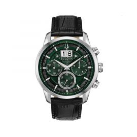 BULOVA Men's Bulova Sutton Chronograph Green and Black Dial Watch 96B310
