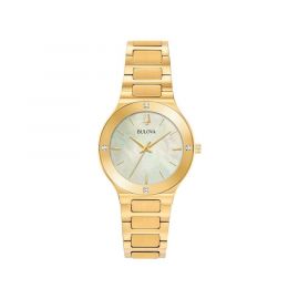 BULOVA Champagne Mother of Pearl Dial Ladies Watch 97R102