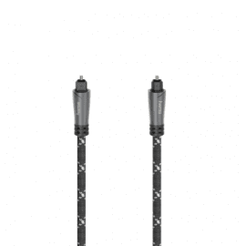 Оптичен аудио кабел HAMA ODT plug (Toslink), Метални накрайници, 1.5 м, Черен