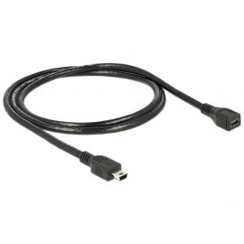 Удължителен кабел DeLock, USB-B женско - USB-B мъжко, USB 2.0, 1 м, Черен