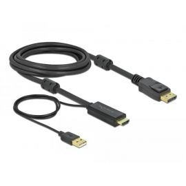 Кабел Delock HDMI мъжко - DisplayPort USB мъжко, 4K 30 Hz, 3 м, Черен