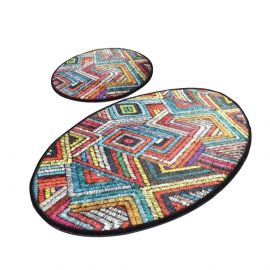 Комплект килими за баня Chilai Home 359CHL2487, 2 части, 100% антиалергични нишки от полиамид, Многоцветен