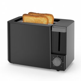 Тостер за хляб Rosbeg R51440F, 700W, 2 филии, 6 нива, Подвижна тавичка за трохи, Черен