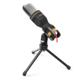 Микрофон Esperanza EH182, Стоящ, Регулируема стойка, Кабел 1.8 м, Чувствителност -38 dB ± 2dB, Черен/жълт