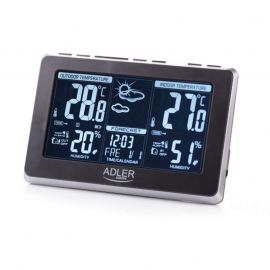 Метеорологична станция Adler AD 1175, Прогноза за времето, Календар, Влагомер, Часовник, LCD екран, Сребрист