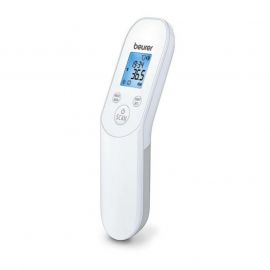 Безконтактен термометър Beurer FT 85, Аларма, 60 запаметявания, Дата и час, C/F, Бял