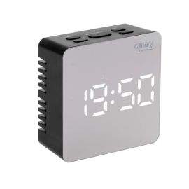Дигитален часовник с аларма Camry CR 1150b, Огледален, Стайна температура, LED, Черен