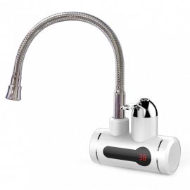 Нагревател за вода с дисплей ELITE EHW-1557S, 3000W, 60 C, Гъвкав чучур, За стена, Бял