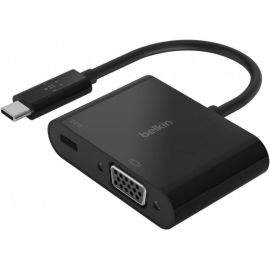 Адаптер Belkin, - USB-C to VGA/Charge, Черен AVC001btBK