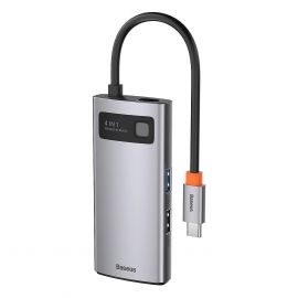 Мултифункционален хъб Baseus USB-C Metal Gleam Series 4-in-1 Hub, Сив CAHUB-CY0G