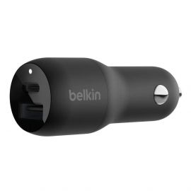 Двойно зарядно за кола USB-A и USB-C BOOST↑CHARGE™ Belkin (25W USB-C & 12W USB-A), Черен CCB004btBK