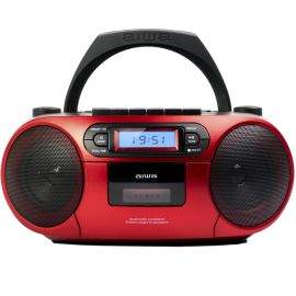 Аудио микросистема Aiwa BBTC-550RD, Bluetooth, CD, FM радио, Касетен дек, MP3 плейър, 2x3W, Червено