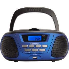 Аудио микросистема Aiwa BBTU-300BL, Bluetooth, CD, AM/FM, MP3 плейър, 2×2.5W, Черно/Синьо
