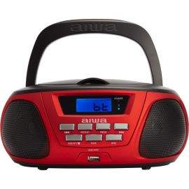 Аудио микросистема Aiwa BBTU-300RD, Bluetooth, CD, AM/FM, MP3 плейър, 2×2.5W, Черно/Червено