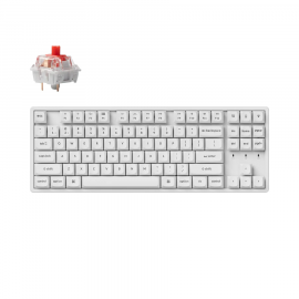 Геймърска механична клавиатура Keychron K8 Pro White QMK/VIA TKL K Pro(Hot Swappable) Red Switch RGB Backlight Alluminium Frame