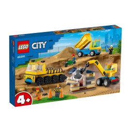 LEGO LEGO® City Great Vehicles 60391 - Строителни камиони и кран с разбиваща топка 4 - 8г. Момче City  0060391