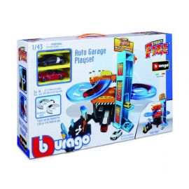Bburago Bburago Street Fire - Гараж с автомивка, 1 брой количка 3 - 6г. Момче Street Fire 1:43  0930551