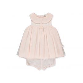 Bebetto Bebetto - Комплект рокля без ръкав и гащички Pearl K4395P, момиче, розов, 6-36 м. 6м. - 3г. Момиче Пролет/Лято 2024  8314201as
