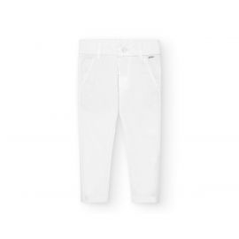 Boboli Boboli - Еластичен сатенен панталон Mr. Croak 718152/1100, бял, момче, 9 м.-3 г. 9м. - 3г. Момче Пролет/Лято 2024  8430446as
