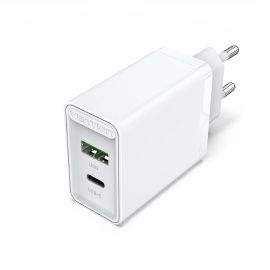 Vention бързо зарядно Fast Charger Wall - QC4.0, PD Type-C + QC3.0 USB A, 20W White - FBBW0