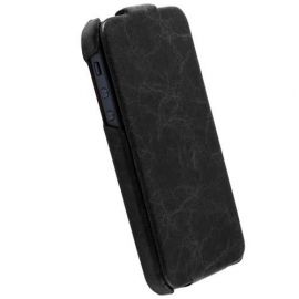 Krusell Tumba SlimCover - вертикален кожен калъф с капак за iPhone 5, iPhone 5S, iPhone SE (черен)