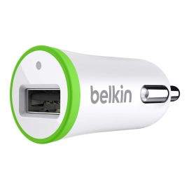 Belkin 12V 2.1A - захранване за кола с USB изход за iPad, iPhone, iPod и мобилни устройства (бял)