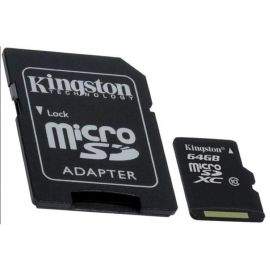 Kingston microSDXC Card 64GB C10 - microSDXC памет карта + SD адаптер (клас 10)