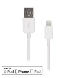 Artwizz Lightning to USB Cable - USB кабел за iPhone 5, iPhone 5S, iPhone SE, iPhone 5C, iPod Touch 5, iPod Nano 7, iPad 4 и iPad Mini, iPad mini 2, iPad mini 3 (бял)