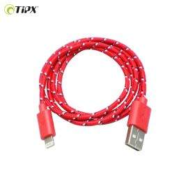 TIPX Sync and Charge Lightning - плетен Lightning кабел за iPhone, iPad, iPod (1 метър) (червен)