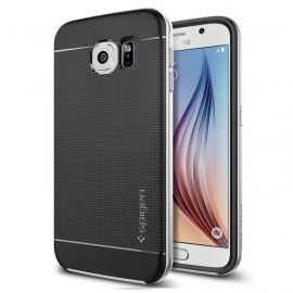 Spigen Neo Hybrid Case - хибриден кейс с висока степен на защита за Samsung Galaxy S6 (черен-сребрист)