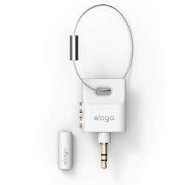 Elago Keyring Splitter - аудио разклонител (сплитер) за мобилни устройства с 3.5 мм стерео-жак (бял)