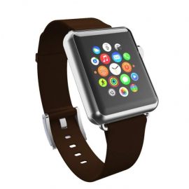 Incipio Premium Leather Watch Band - класическа кожена каишка за Apple Watch 38м, 40мм (кафяв)