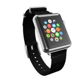 Incipio Nato Style Strap Watch Band - класическа каишка за Apple Watch 38мм, 40мм (черен-сребрист)