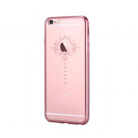 Devia Crystal Iris Case - силиконов (TPU) калъф за iPhone 6, iPhone 6S (с кристали Сваровски) (розово злато)