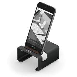 Elago M3 Stand - поставка от алуминий и дърво за iPhone и iPad mini (черна)